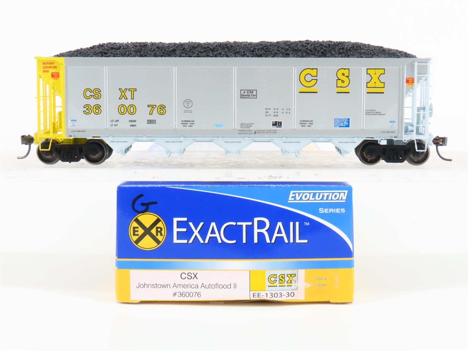 HO Scale ExactRail Evolution EE-1303-30 CSXT CSX 5-Bay Hopper #360076 w/ Load
