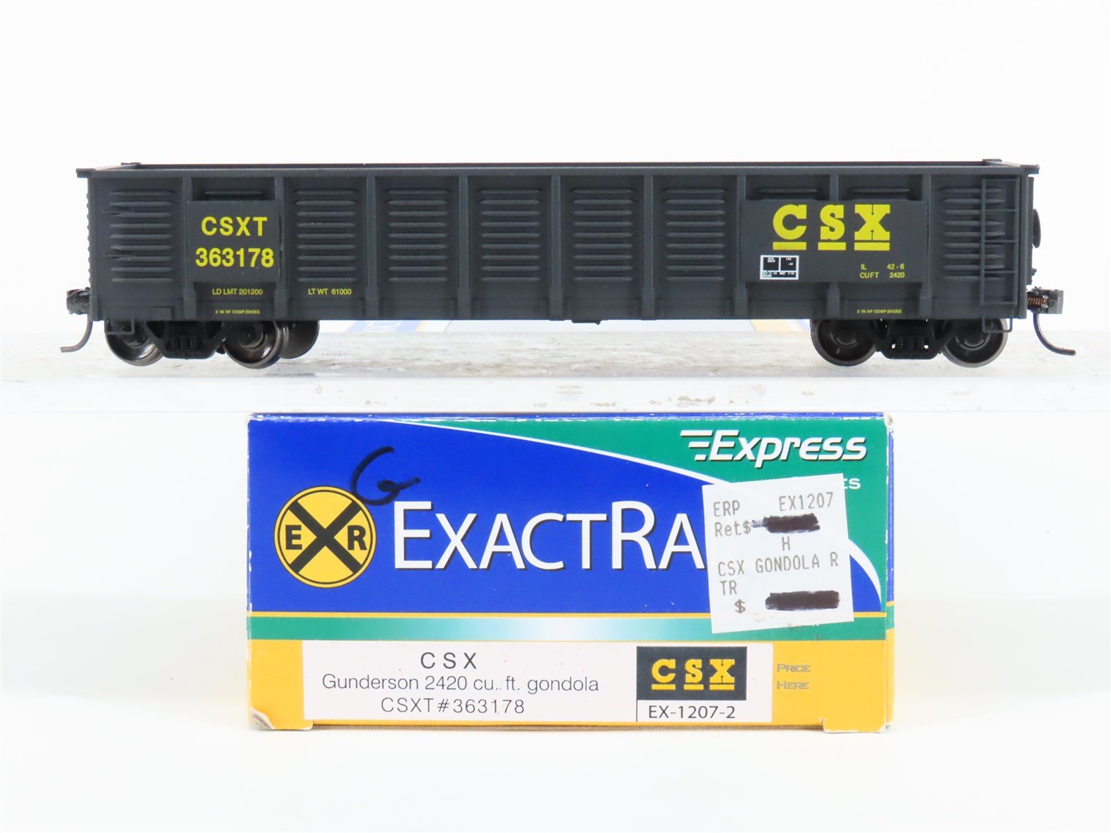 HO Scale ExactRail Express EX-1207-2 CSXT CSX Gunderson Gondola #363178