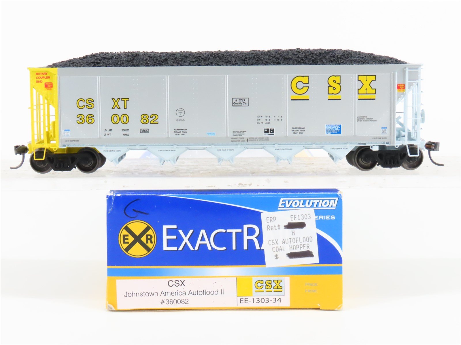 HO Scale ExactRail Evolution EE-1303-34 CSXT CSX 5-Bay Hopper #360082 w/ Load