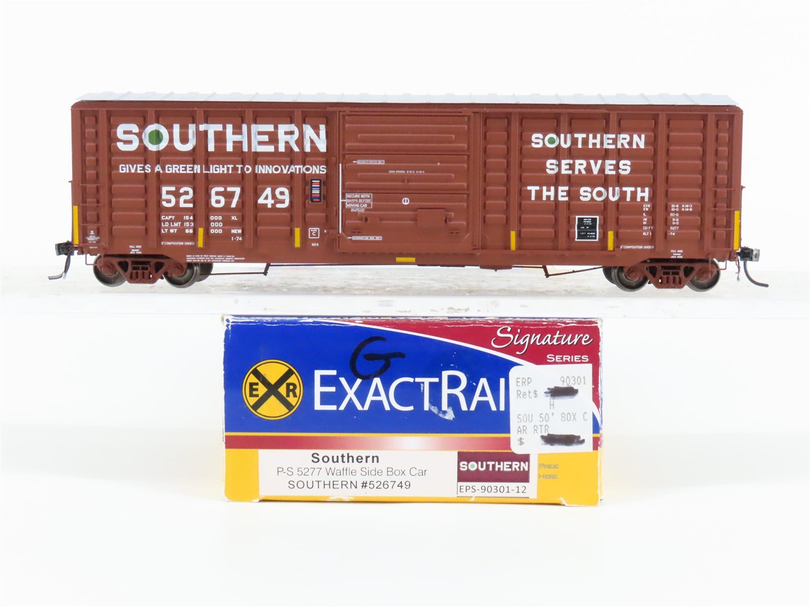 HO Scale ExactRail Signature EPS-90301-12 Southern "Green Light" Box Car #526749