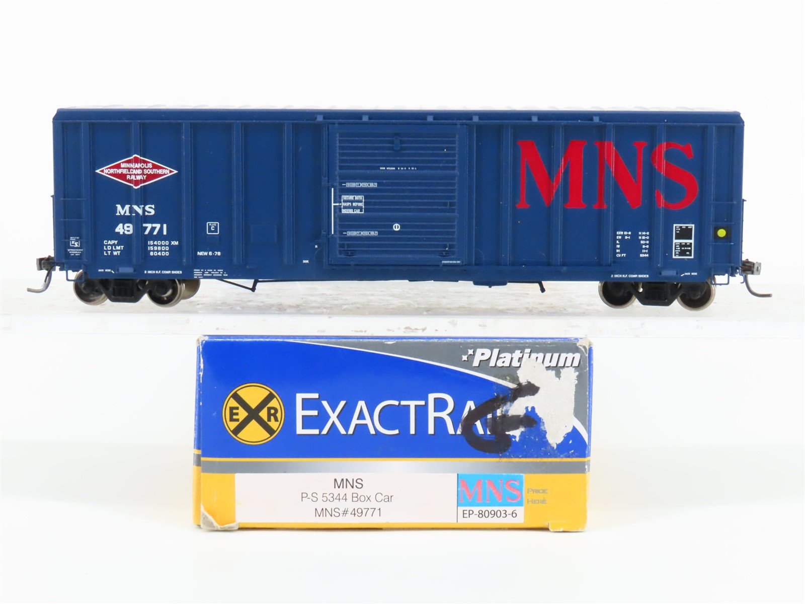 HO Scale ExactRail Platinum EP-80903-6 MNS P-S 5344 Single Door Box Car #49771