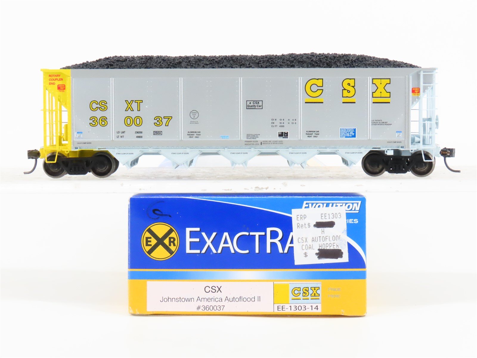 HO Scale ExactRail Evolution EE-1303-14 CSXT CSX 5-Bay Hopper #360037 w/ Load