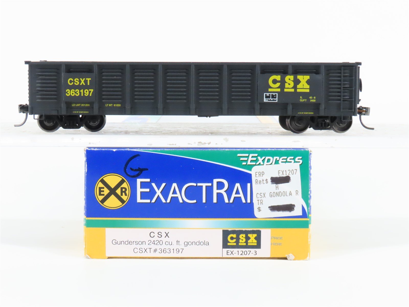 HO Scale ExactRail Express EX-1207-3 CSXT CSX Gunderson Gondola #363197