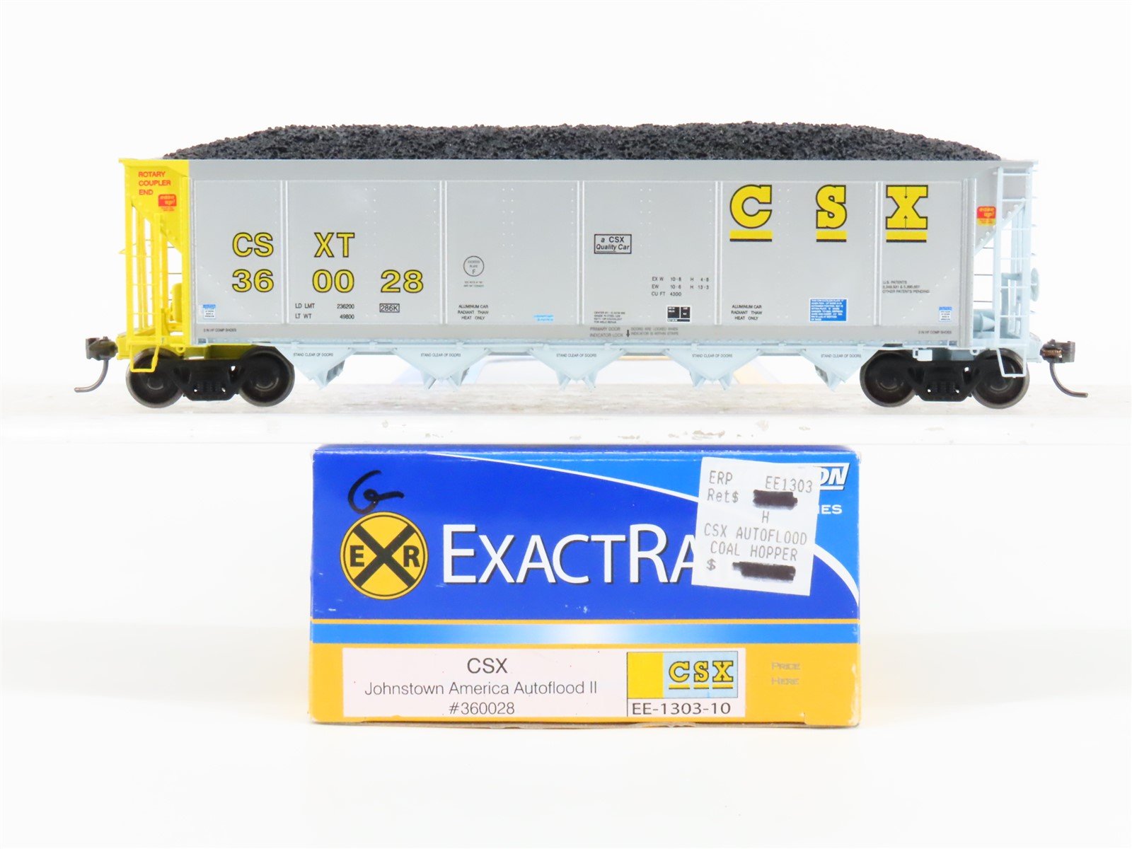 HO Scale ExactRail Evolution EE-1303-10 CSXT CSX 5-Bay Hopper $360028 w/ Load