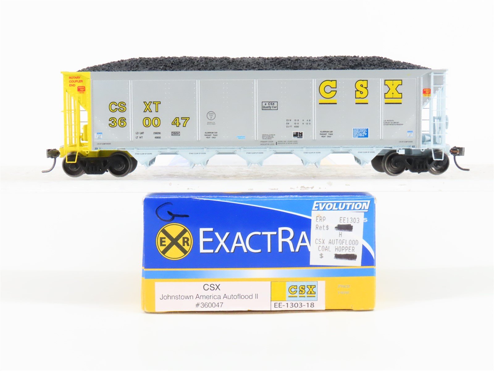 HO Scale ExactRail Evolution EE-1303-18 CSXT CSX 5-Bay Hopper #360047 w/ Load