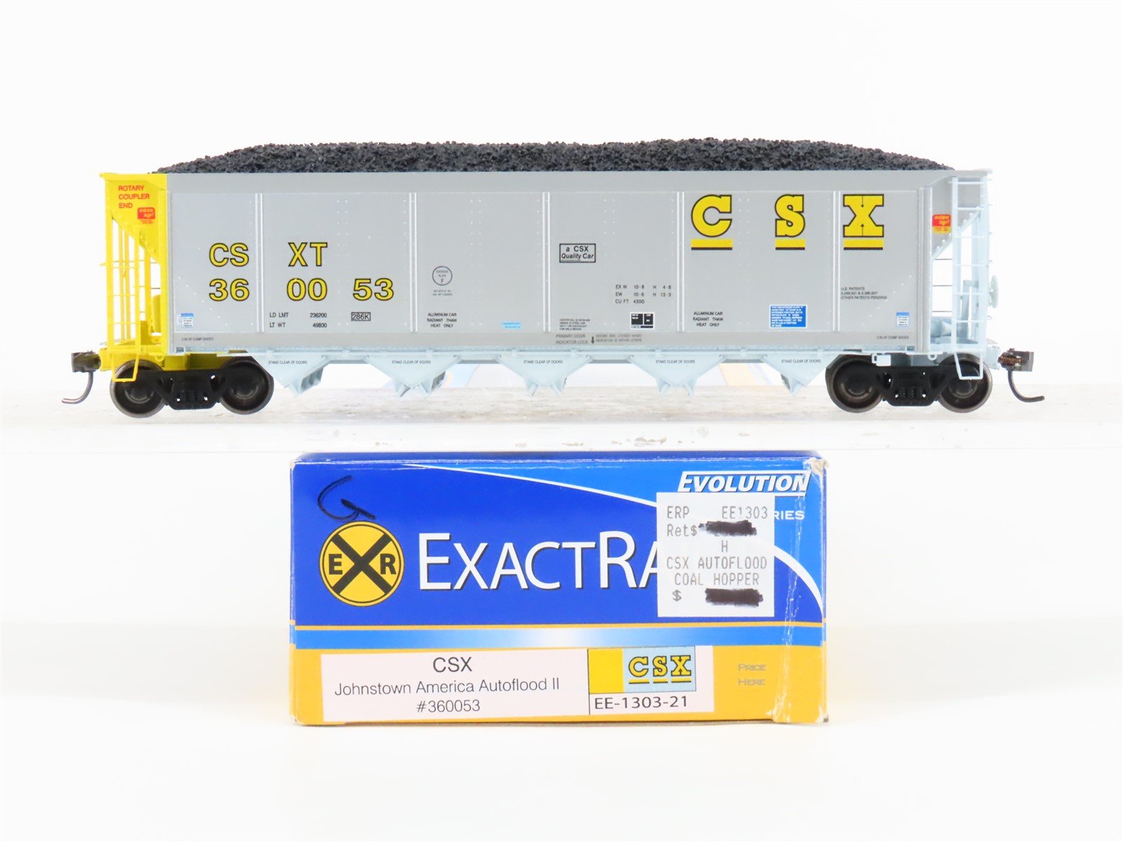 HO Scale ExactRail Evolution EE-1303-21 CSXT CSX 5-Bay Hopper #360053 w/ Load