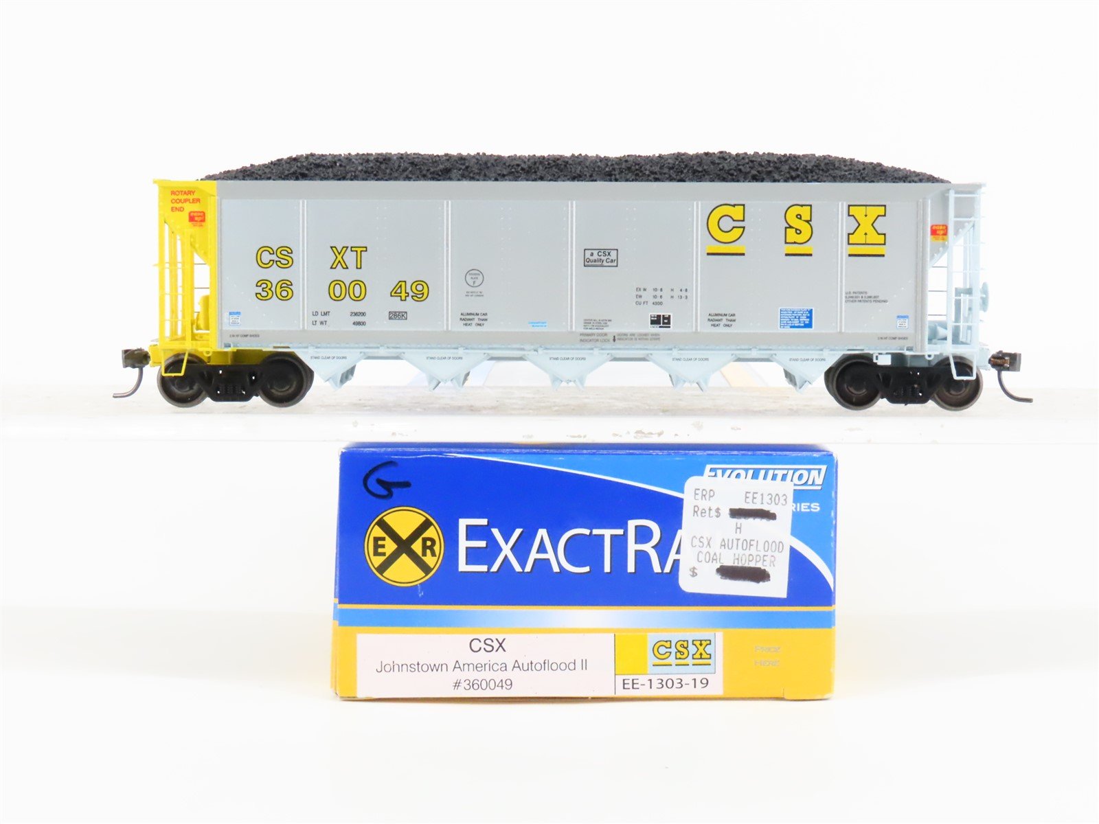 HO Scale ExactRail Evolution EE-1303-19 CSXT CSX 5-Bay Hopper #360049 w/ Load