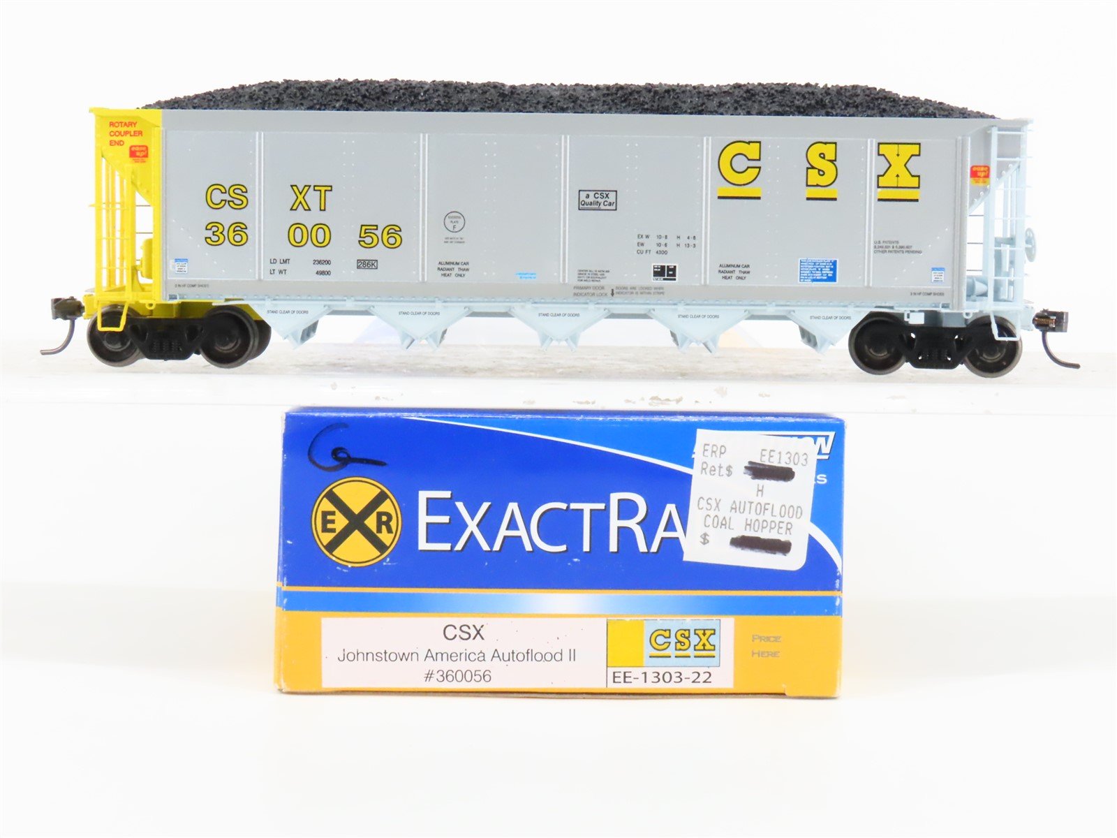 HO Scale ExactRail Evolution EE-1303-22 CSXT CSX 5-Bay Hopper #360056 w/ Load