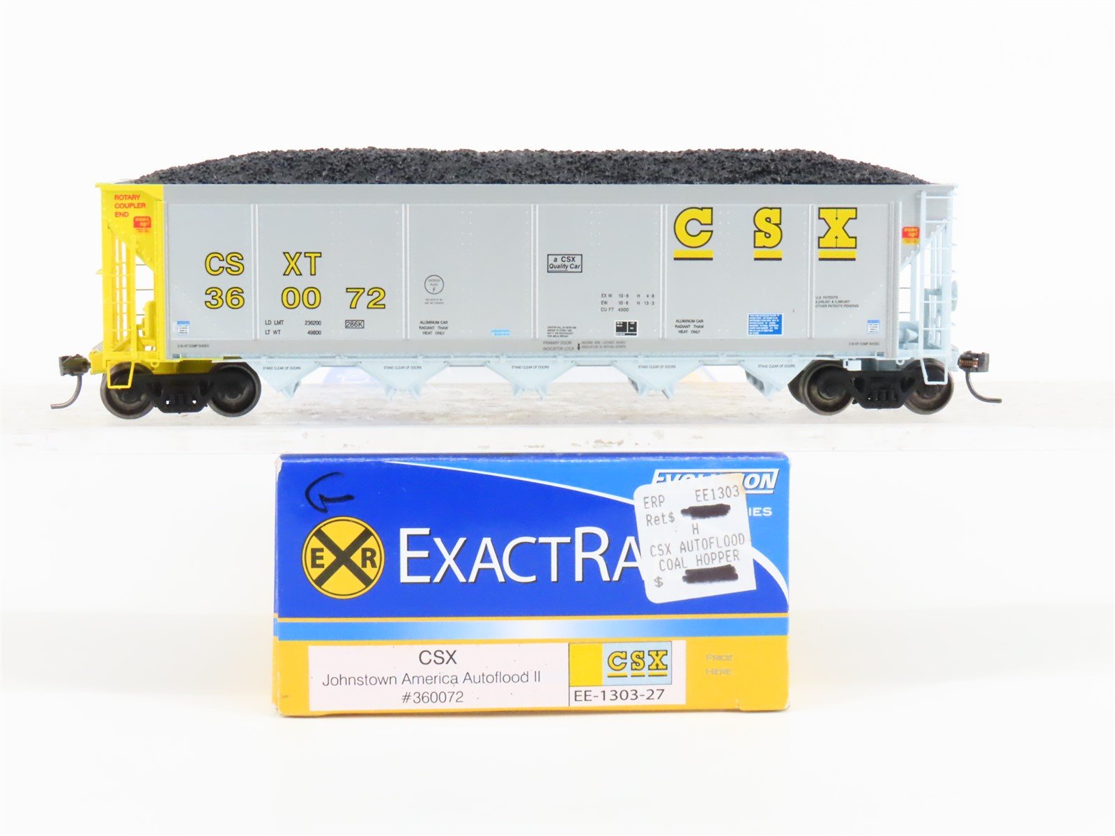 HO Scale ExactRail Evolution EE-1303-27 CSXT CSX 5-Bay Hopper #360072 w/ Load