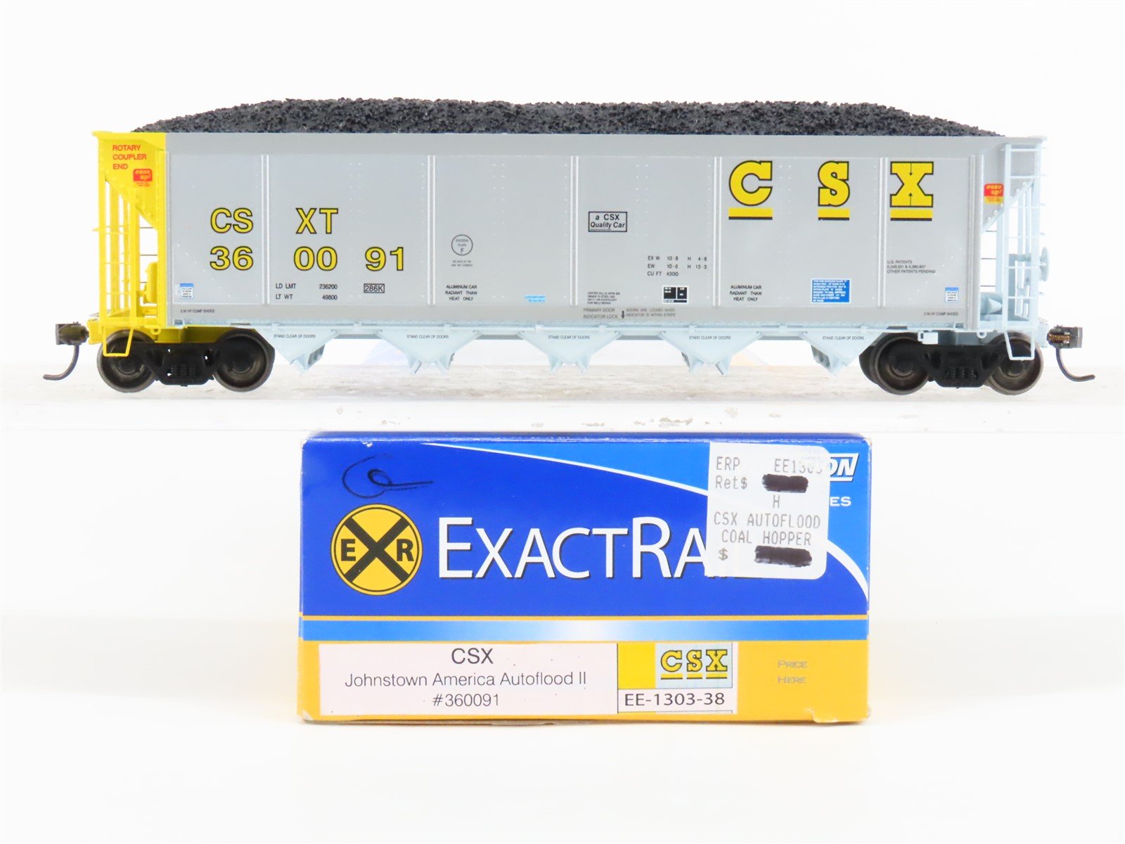 HO Scale ExactRail Evolution EE-1303-38 CSXT CSX 5-Bay Hopper #360091 w/ Load