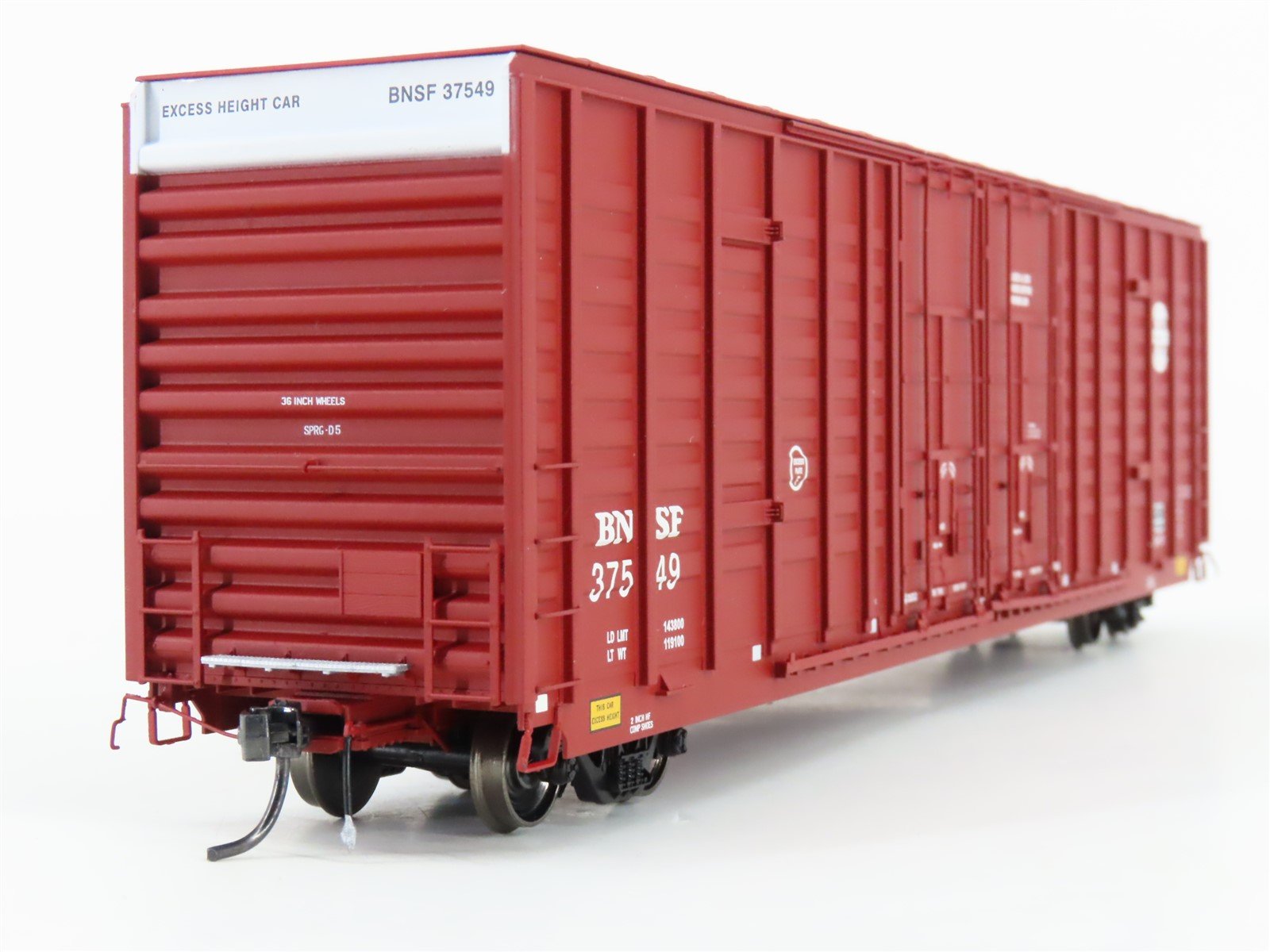 HO ExactRail Platinum EP-80608-3 BNSF Railway 60' Waffle Side Box Car #37549
