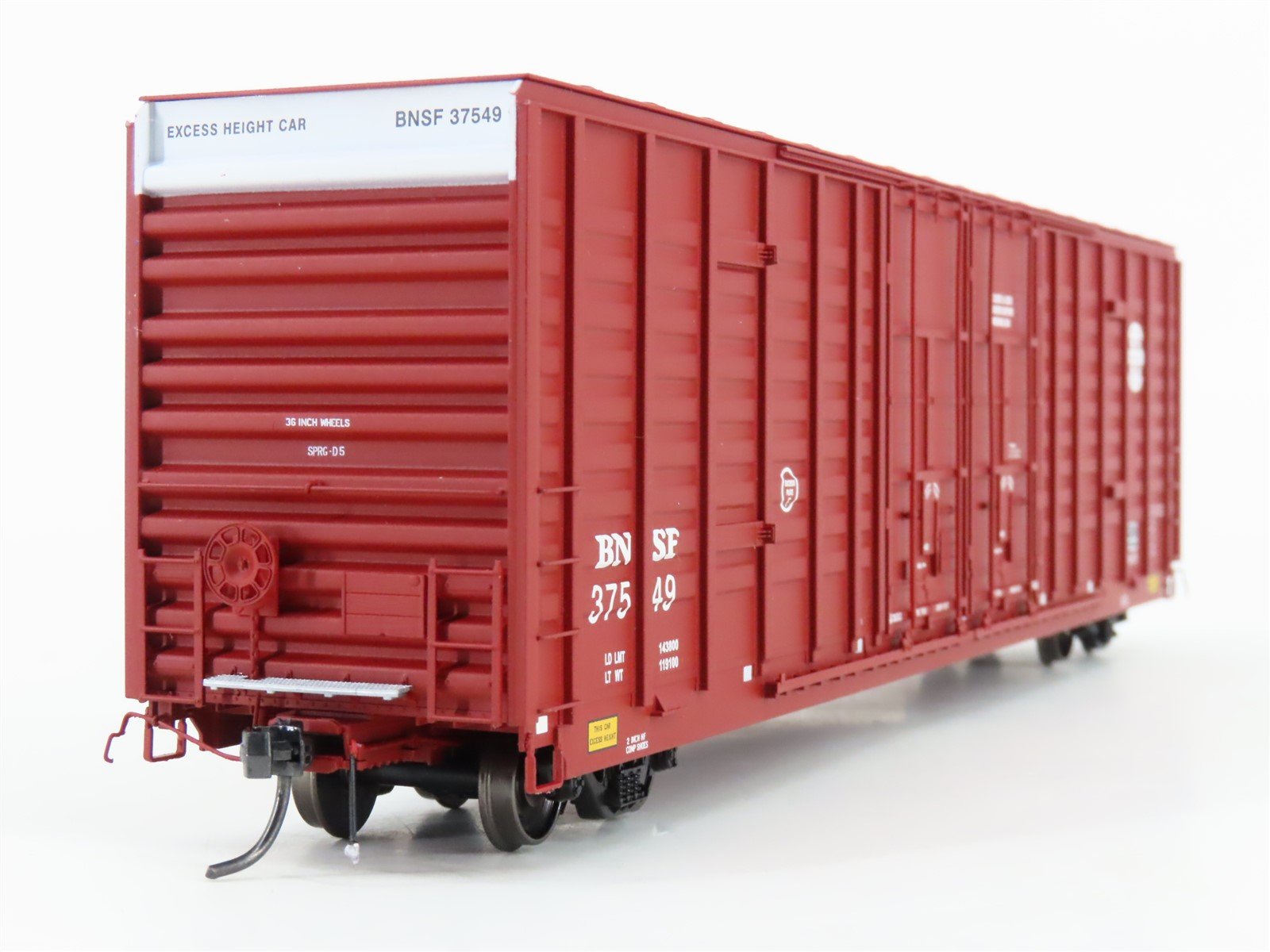 HO ExactRail Platinum EP-80608-3 BNSF Railway 60' Waffle Side Box Car #37549