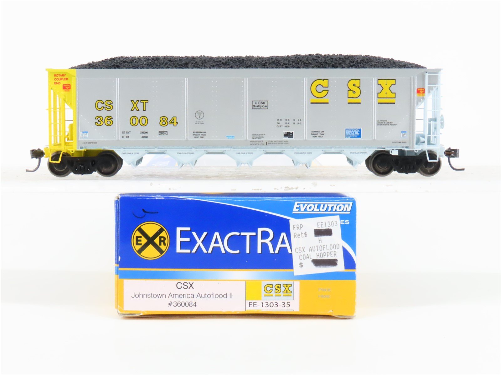 HO Scale ExactRail Evolution EE-1303-35 CSXT CSX 5-Bay Hopper #360084 w/ Load