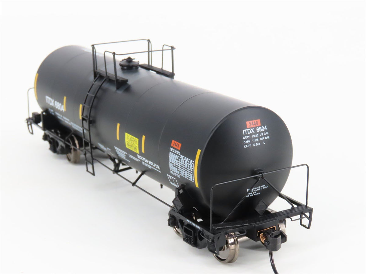 HO Scale Walthers Proto ITDX 40&#39; Trinity 14K Gallon Molten Sulfur Tank Car #6804