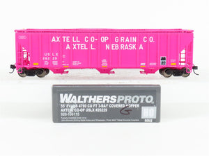 HO Walthers Proto 920-106115 USLX Axtell Co-Op Grain 3-Bay Cov'd Hopper #26229