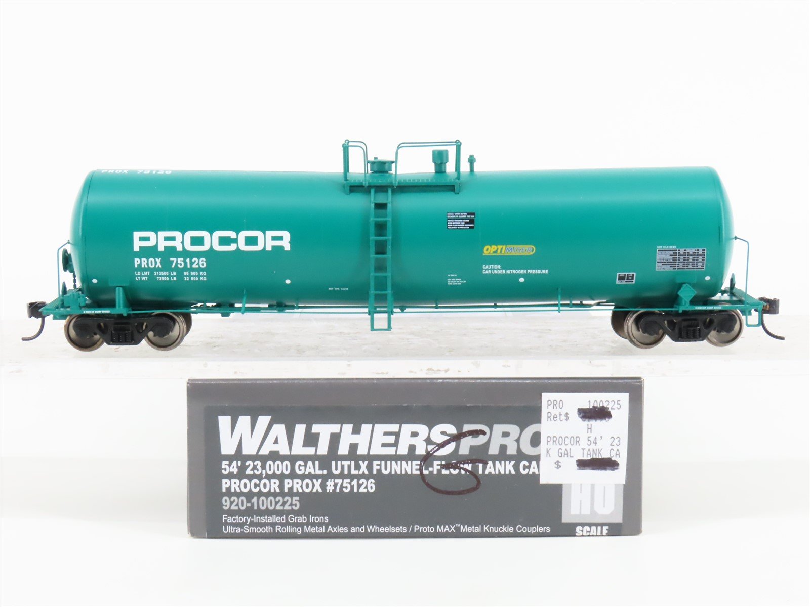 HO Walthers Proto 920-100225 PROX Procor 54' 23K Gal. Funnel Flow Tank Car 75126
