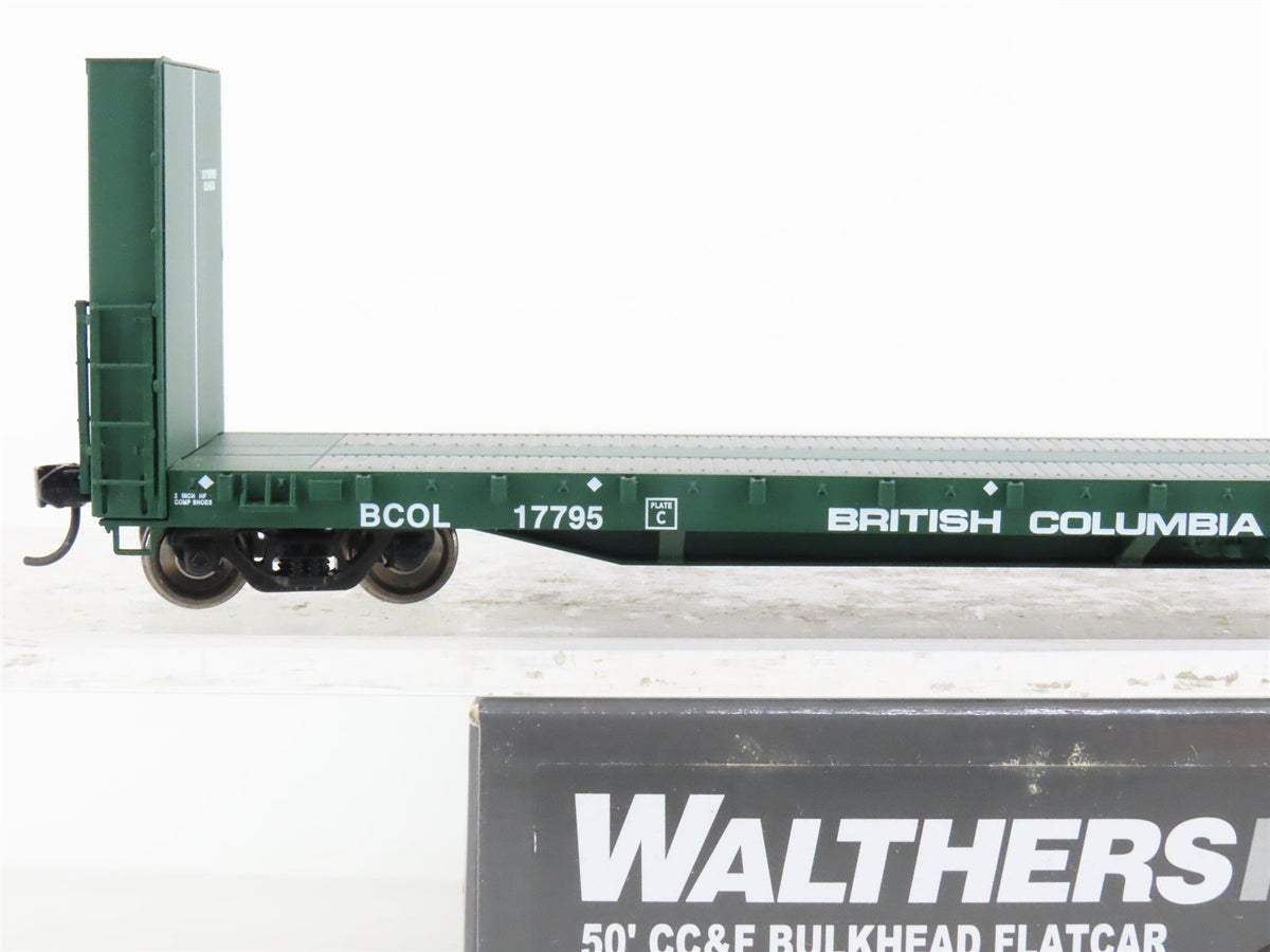 HO Scale Walthers Proto 920-104303 BCOL British Columbia Bulkhead Flat Car 17795