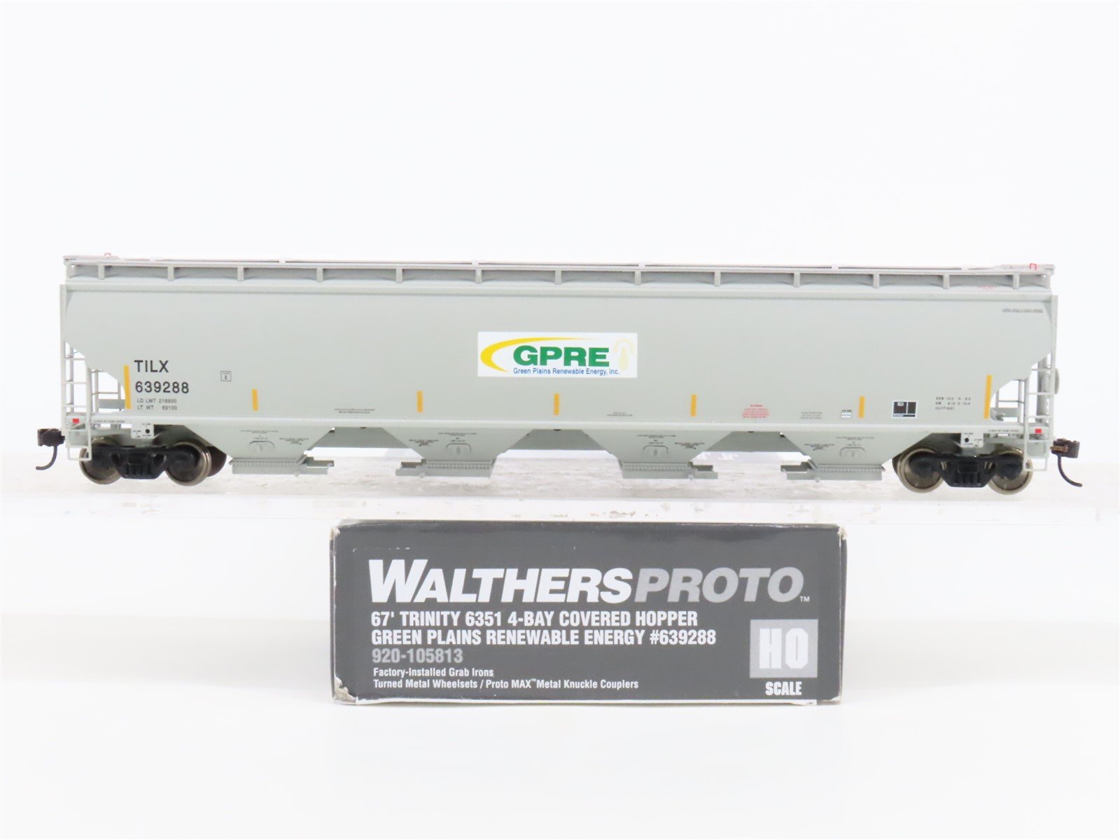 HO Scale Walthers Proto 920-105813 TILX GPRE 67' 4-Bay Covered Hopper #639288