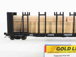 HO Walthers Gold Line 932-3165 WC Wisconsin Central Pulpwood Flat Car #38029