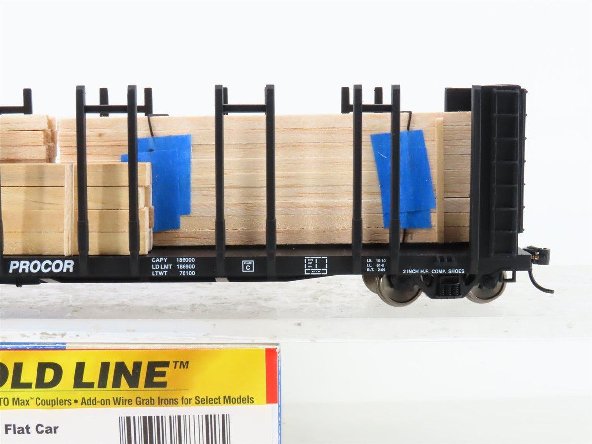 HO Walthers Gold Line 932-3165 WC Wisconsin Central Pulpwood Flat Car #38029