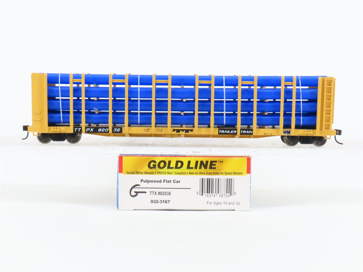 HO Walthers Gold Line 932-3167 TTPX TTX Trailer Train Pulpwood Flat Car #82036