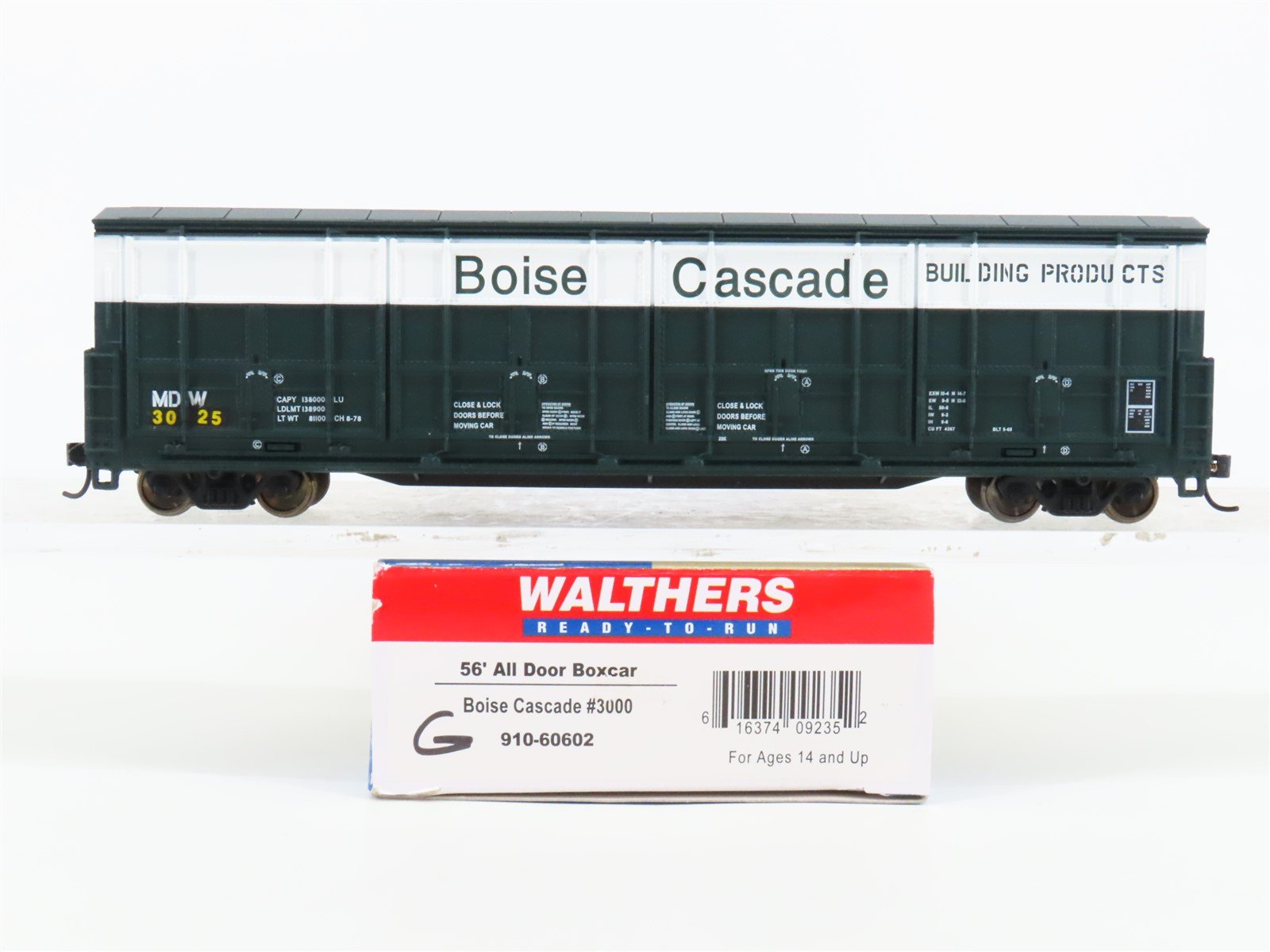HO Scale Walthers 910-60602 MDW Boise Cascade 56' All Door Box Car #3025