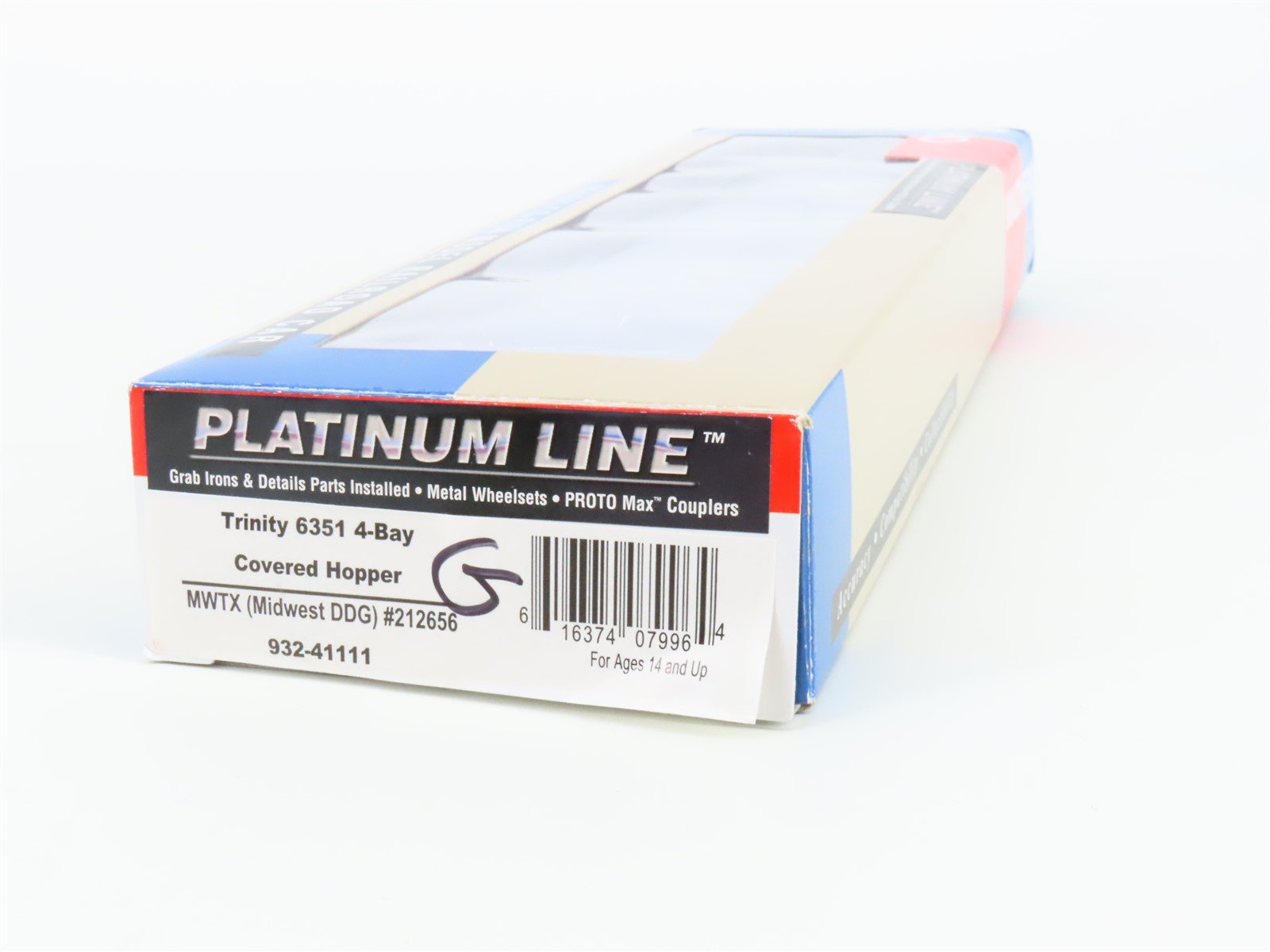 HO Walthers Platinum 932-41111 MWTX Midwest DDG Transport 4-Bay Hopper #212656