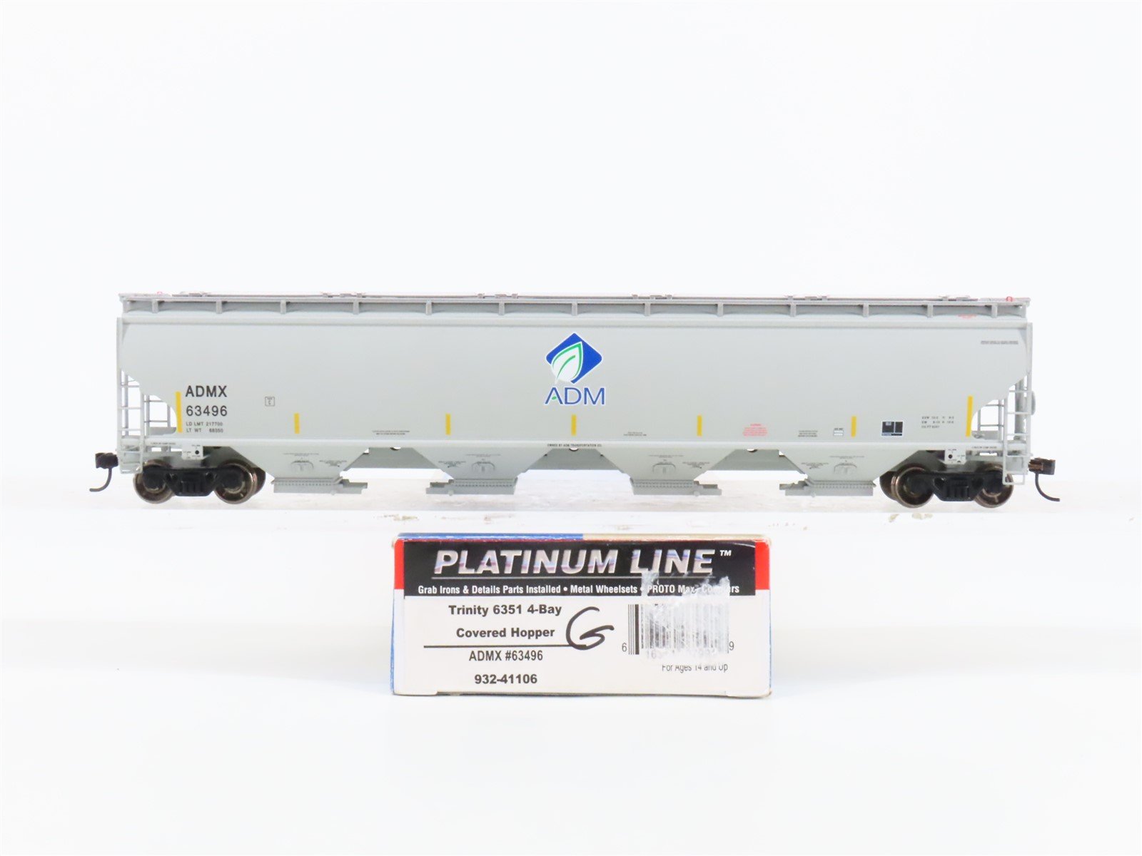HO Scale Walthers Platinum 932-41106 ADMX ADM Trinity 6351 4-Bay Hopper #63496