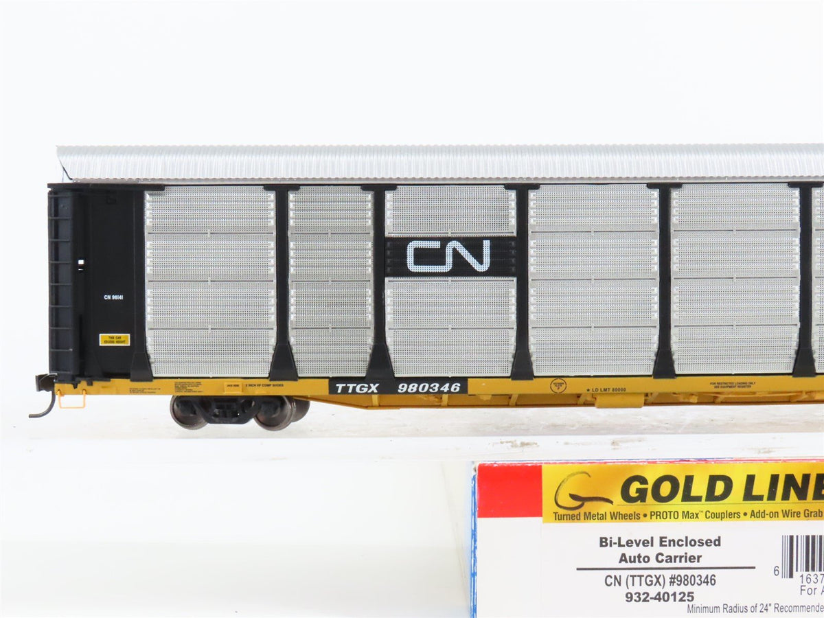 HO Walthers Gold Line 932-40125 TTGX CN Bi-Level Enclosed Auto Carrier #980346