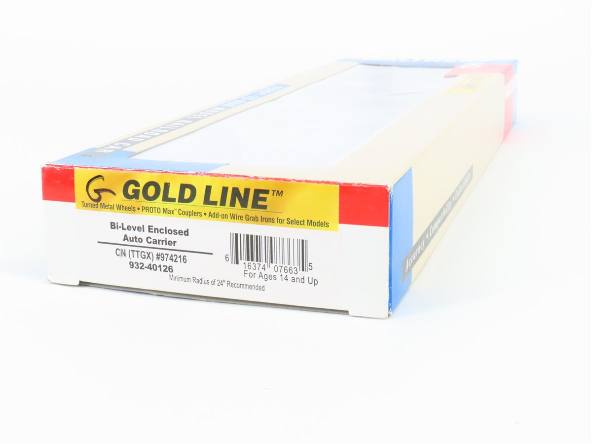 HO Walthers Gold Line 932-40126 TTGX CN Bi-Level Enclosed Auto Carrier #974216