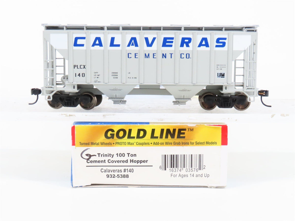 HO Walthers Gold Line 932-5388 PLCX Calaveras Cement 2-Bay Covered Hopper #140