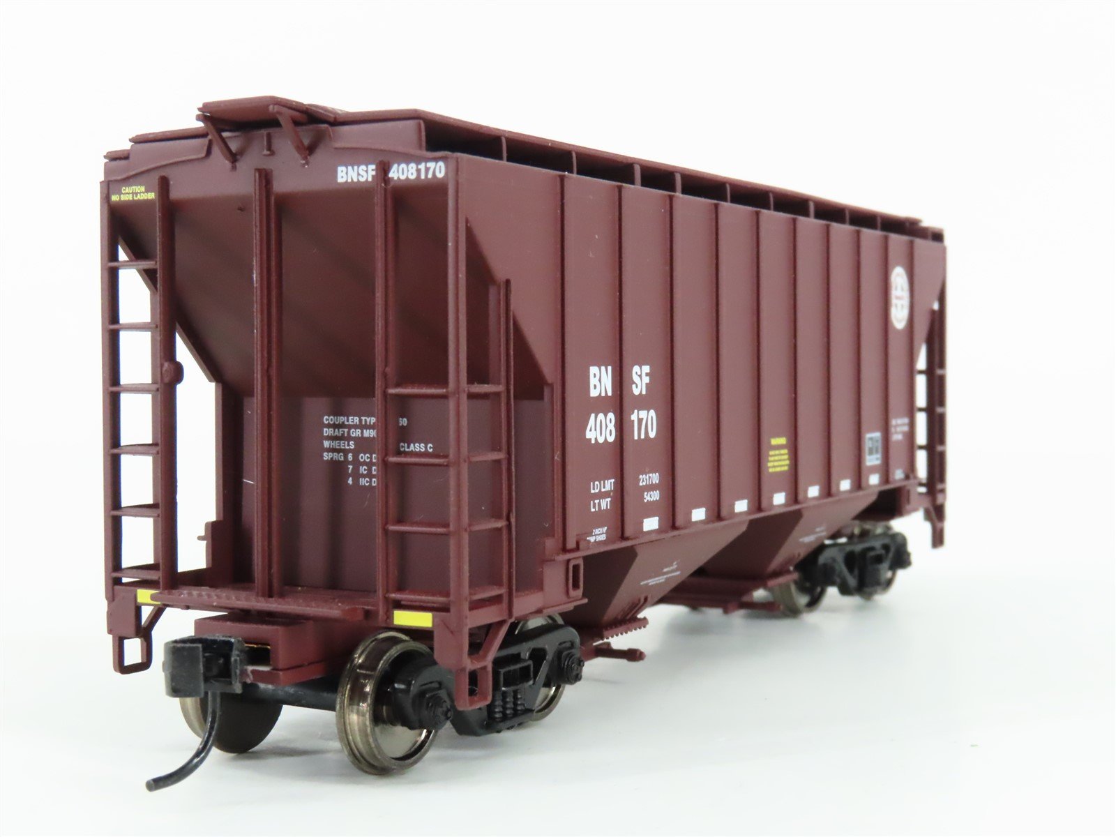 HO Scale Walthers Gold Line 932-41301 BNSF Railway 2-Bay Covered Hopper #408170