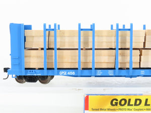 HO Walthers Gold Line 932-3166 GPSX Georgia Pacific Pulpwood Flat Car #456