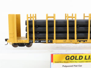 HO Walthers Gold Line 932-3167 TTPX TTX Pulpwood Flat Car #8203 w/ Custom Load
