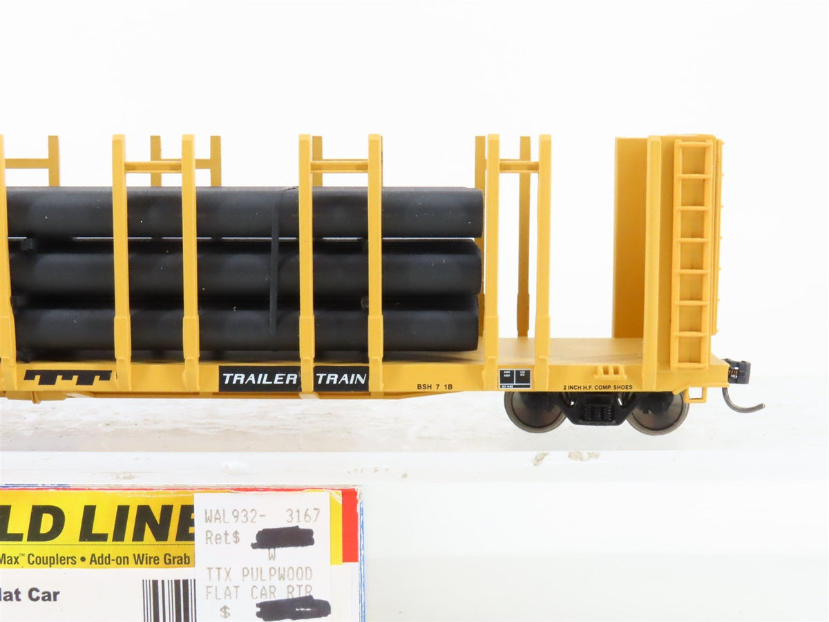 HO Walthers Gold Line 932-3167 TTPX TTX Pulpwood Flat Car #8203 w/ Custom Load