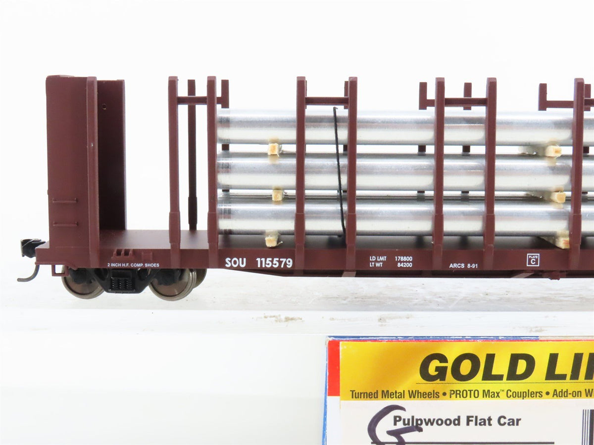 HO Walthers Gold Line SOU Southern Pulpwood Flat Car #115579 w/ Custom Load