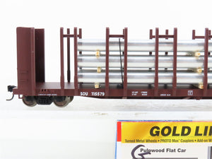 HO Walthers Gold Line SOU Southern Pulpwood Flat Car #115579 w/ Custom Load