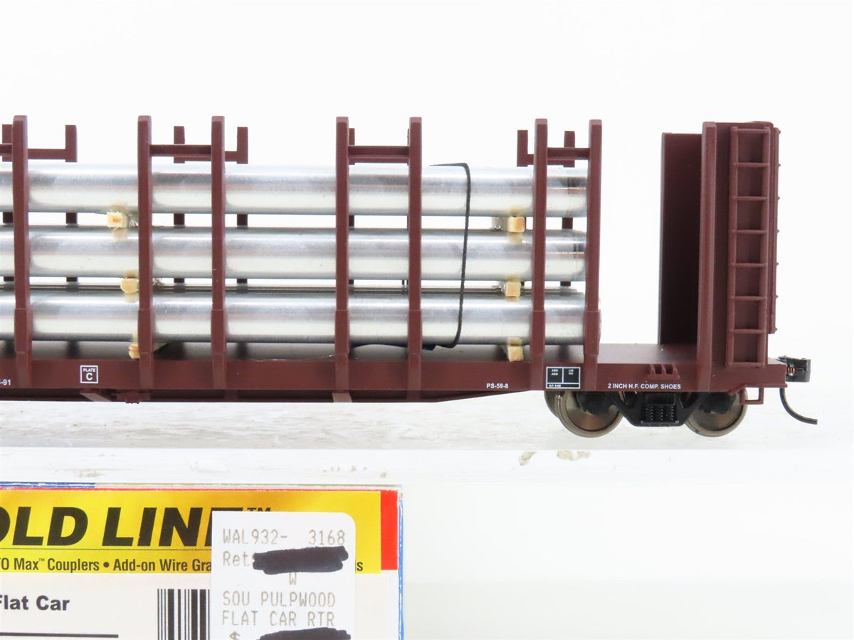 HO Walthers Gold Line SOU Southern Pulpwood Flat Car #115579 w/ Custom Load