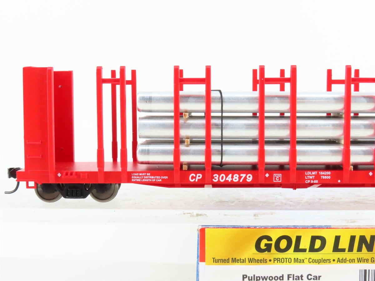 HO Walthers Gold Line 932-3164 CP Rail Pulpwood Flat Car #304879 w/ Custom Load