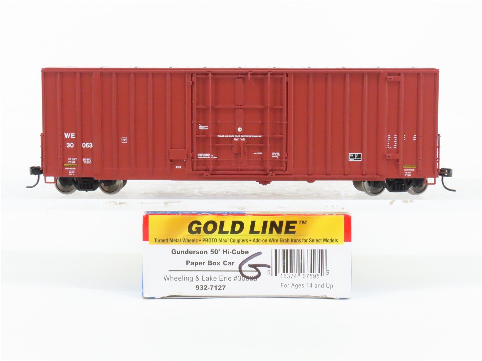 HO Scale Walthers Gold Line 932-7127 WE Wheeling & Lake Erie 50' Box Car #30063