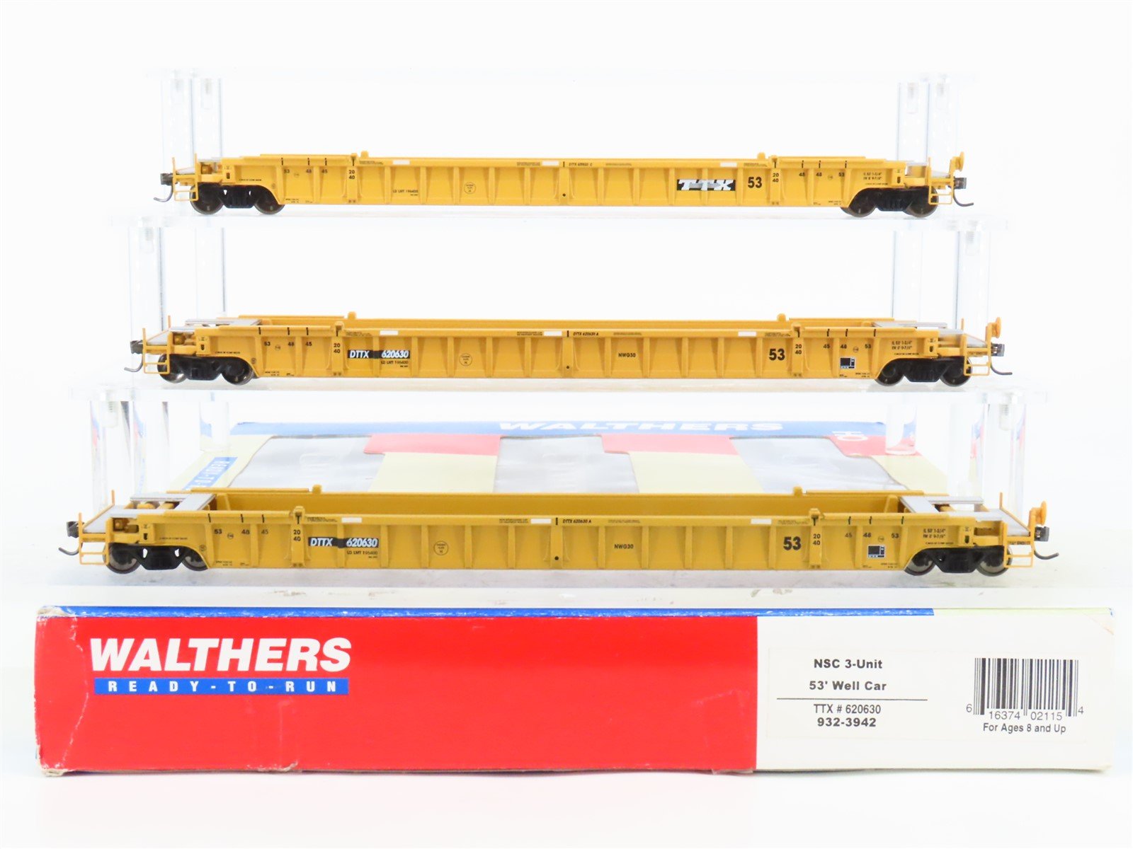 HO Scale Walthers 932-3942 DTTX TTX NSC 3-Unit 53' Well Car #620630