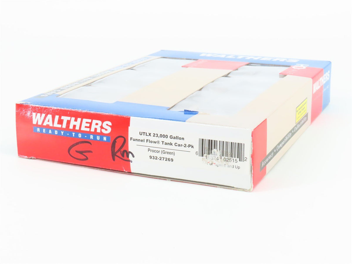 HO Scale Walthers 932-27269 UTLX Procor 23K Gallon Funnel Flow Tank Car 2-Pack
