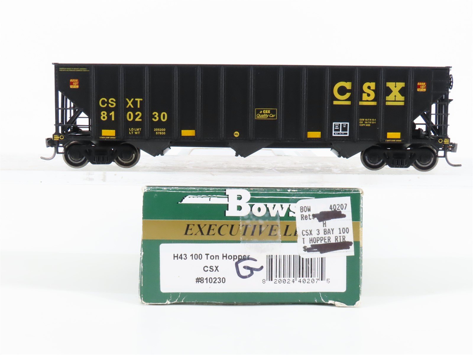 HO Bowser Stewart Hobbies Executive Line CSXT CSX 3-Bay Open Hopper #810230