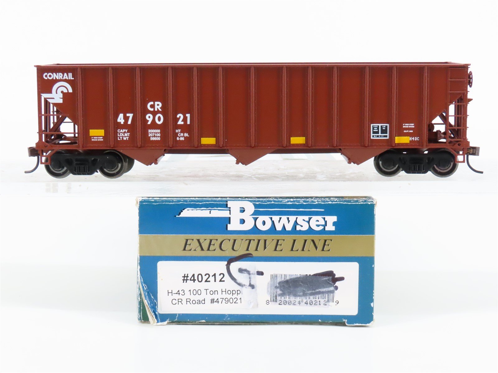 HO Bowser Stewart Hobbies Executive Line 40212 CR Conrail 3-Bay Hopper #479021