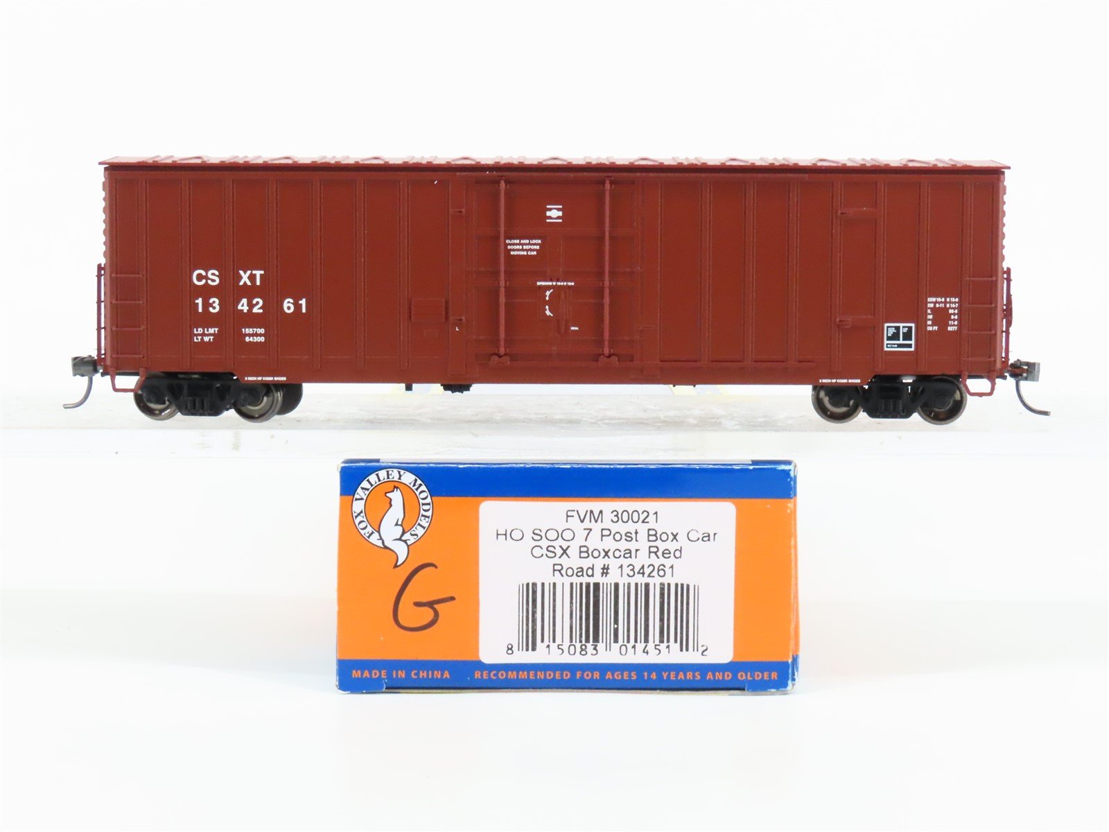 HO Scale Fox Valley Models FVM 30021 CSXT CSX Plug Door Box Car #134261