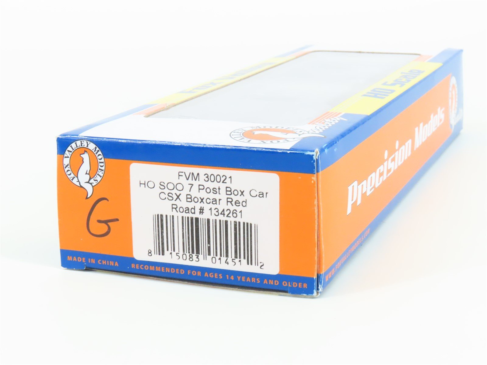 HO Scale Fox Valley Models FVM 30021 CSXT CSX Plug Door Box Car #134261