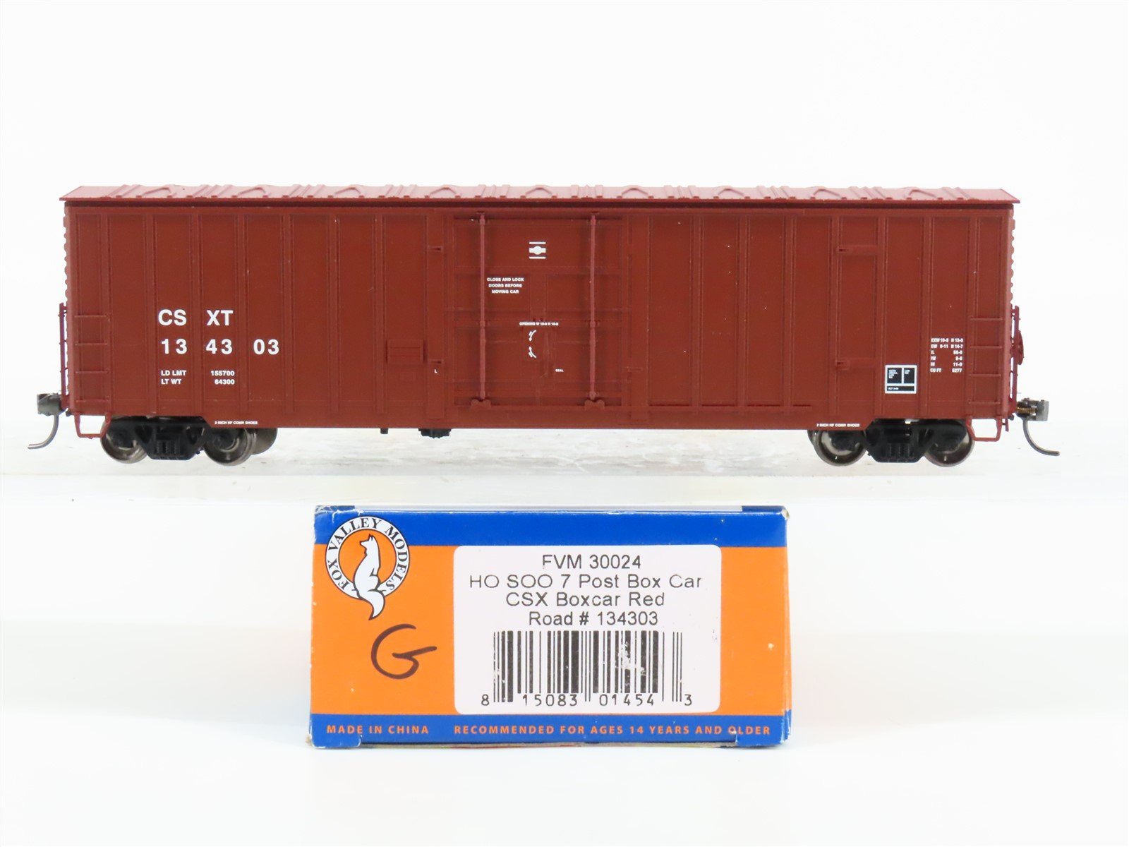 HO Scale Fox Valley Models FVM 30024 CSXT CSX Plug Door Box Car #134303