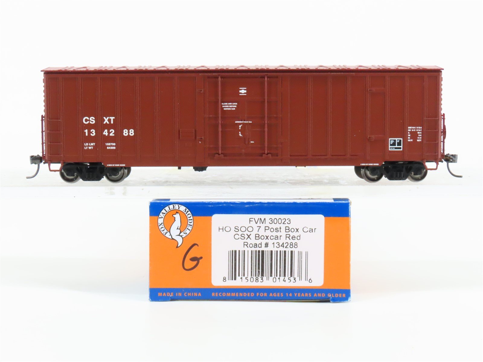 HO Scale Fox Valley Models FVM 30023 CSXT CSX Plug Door Box Car #134288