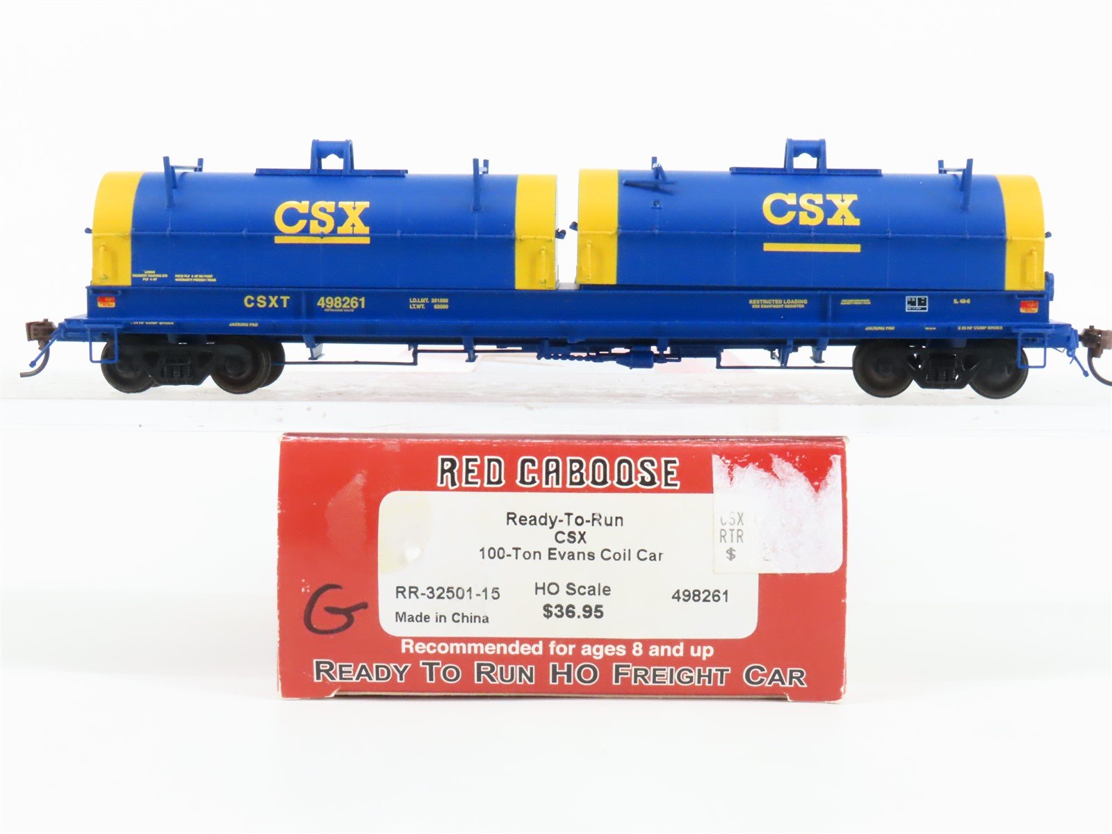 HO Scale Red Caboose RR-32501-15 CSXT CSX 100-Ton Evans Coil Car #498261