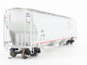 HO Scale Athearn 89254 CP SOO Canadian Pacific 3-Bay Covered Hopper #121762